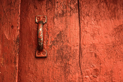Close-up of rusty metal door