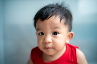 Close-up portrait of cute boy