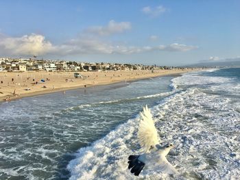 Scenic view of beach against sky