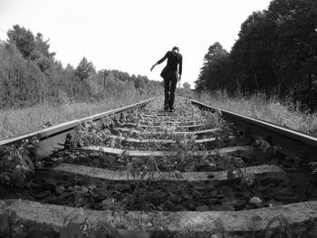 Railroad track on railroad track