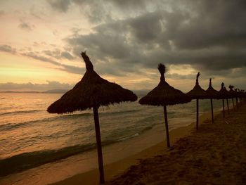 Thatched roof on beach