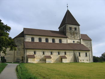 Exterior of historic building against sky