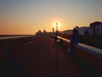 View of sea against clear sky during sunset