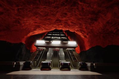 Illuminated underground walkway