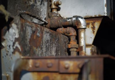 Close-up of rusty machine part