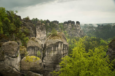 Bastei in the elbe sandstone mountains in the saxon switzerland in germany