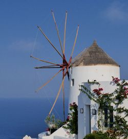 Traditional windmill in oia santorini
