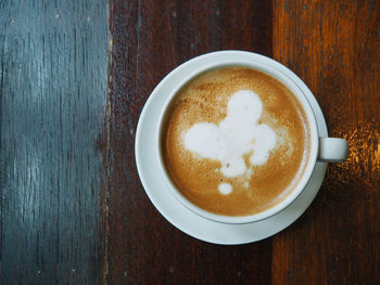 Directly above shot of coffee on table