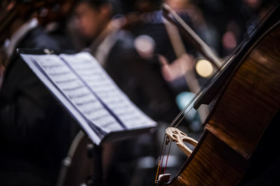 Close-up of cello