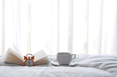 Coffee cup on table