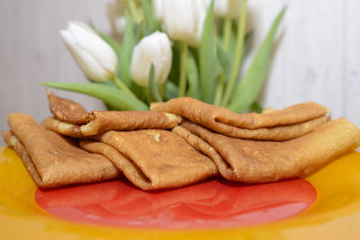 Close-up of sandwich on plate