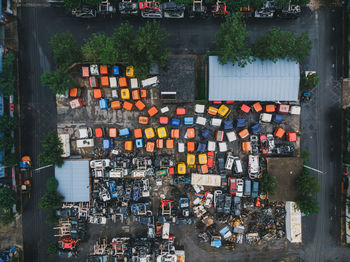 High angle view of traffic on road