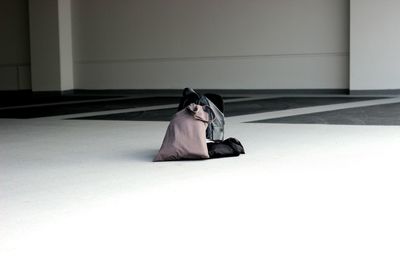 Close-up of bags on floor