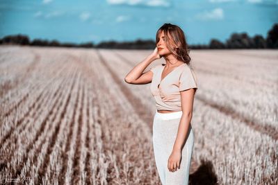 Woman standing in a field