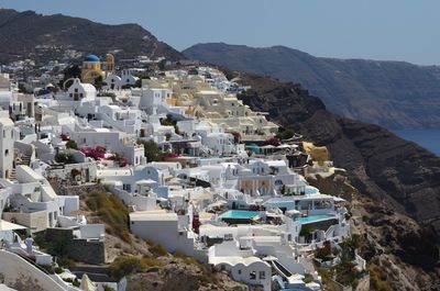 Houses on mountain at fira