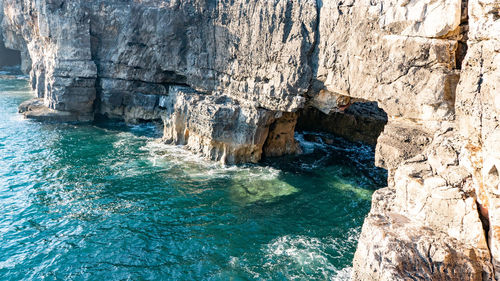 Rock formations in sea