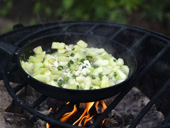 Close-up of fresh vegetables in container