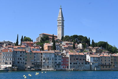 Rovinj old town view from the sea. building in city