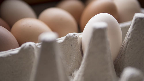 Close up of egg carton