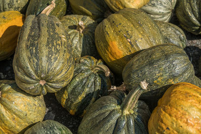 Full frame shot of pumpkins for sale at market stall