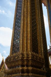 Low angle view of temple building against sky