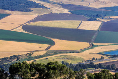 High angle view of rural landscape