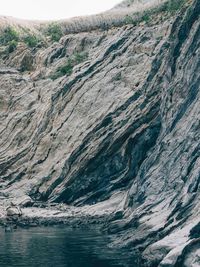 Scenic view of rock formation in sea