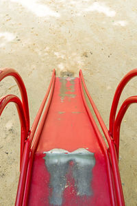 Close up of red umbrella