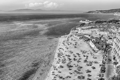 High angle view of beach against sky