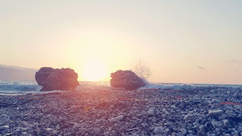 Scenic view of sea at sunset