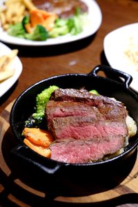 Close-up of food on table