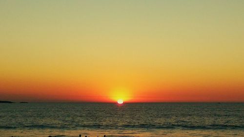 Scenic view of sea at sunset