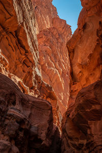 Low angle view of rock formations