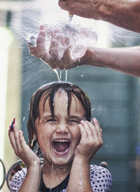 Young woman in water