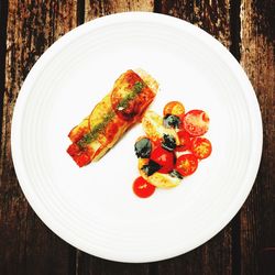 Close-up of served food in plate