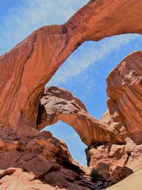 Low angle view of rock formation