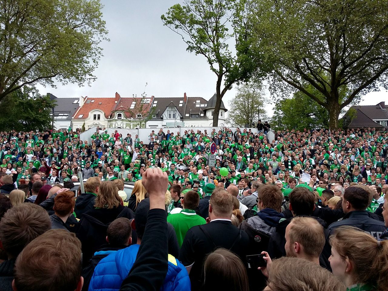 Werder Bremen fans waiting for the team.