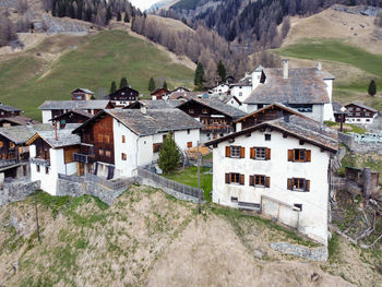 The mountain village of splugen in switzerland