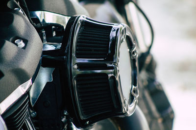 Close-up of motorcycle engine