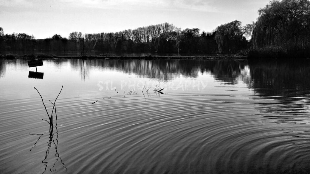 SCENIC VIEW OF CALM LAKE AGAINST SKY