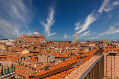 Buildings in city against sky