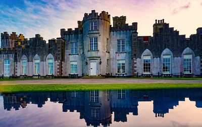 Reflection of buildings in water