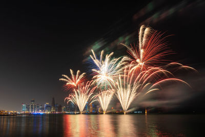 Beautiful fireworks in the doha corniche, qatar.