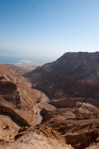 Scenic view of mountains against clear sky