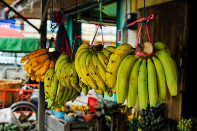 Close-up of bananas for sale at market stall