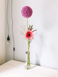 Close-up of vase on table at home