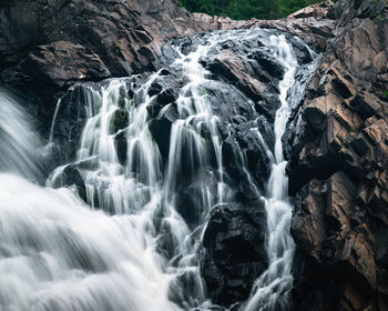 Scenic view of waterfall