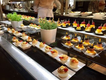 High angle view of various food on plate