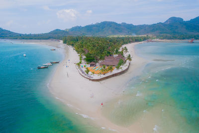 High angle view of sea against sky