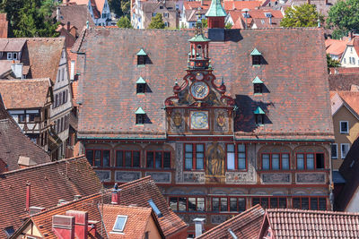 Exterior of buildings in town